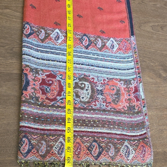 Bohemian Paisley Pashmina Shawl Wrap Scarf With Fringes Elegant Multicolor One S - Picture 7 of 12